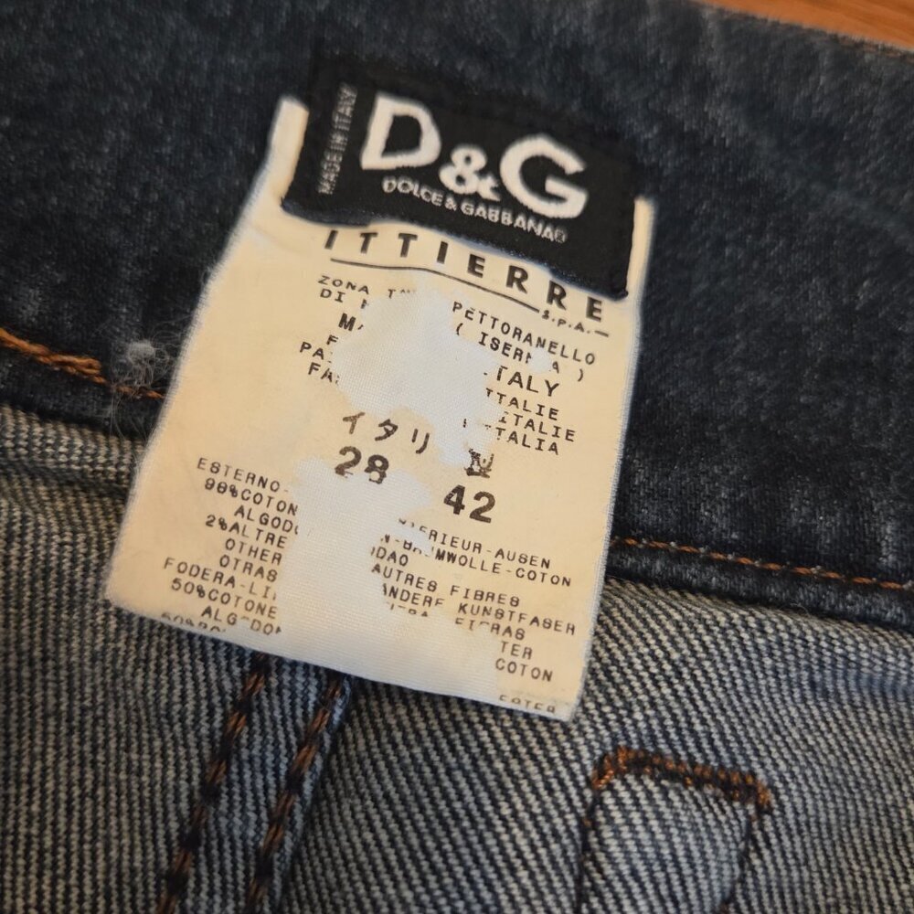 Dolce & Gabbana Womens 28 Jeans 4 Button Snap Zip Fly Acid Wash Flared Inseam 29 - Picture 9 of 15